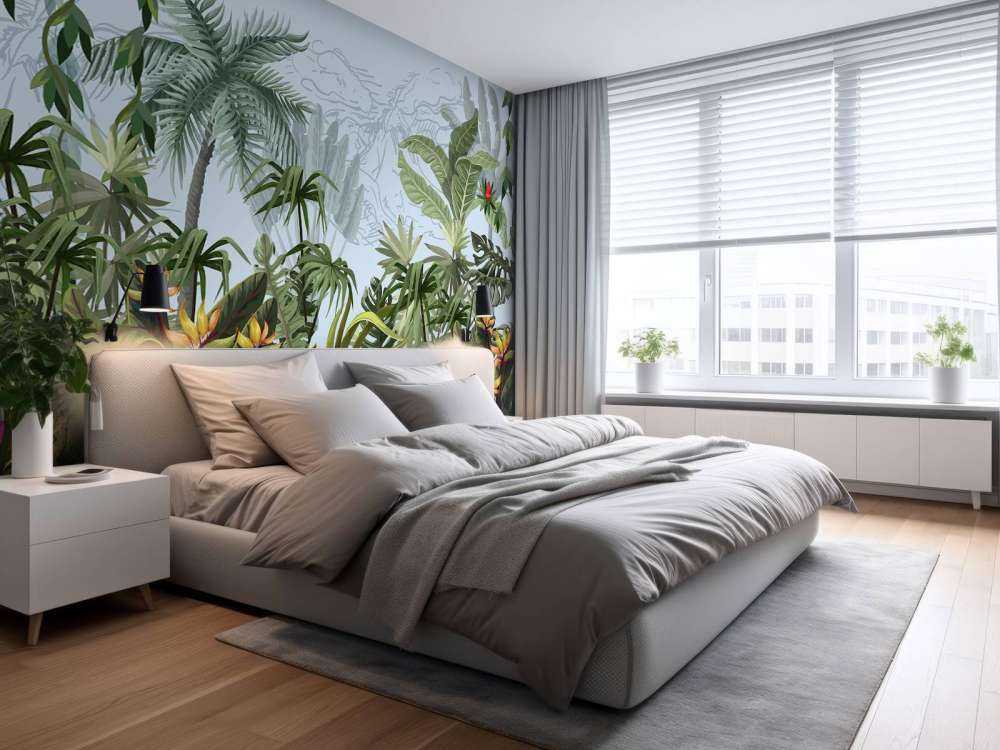 Djungelträd och blommor