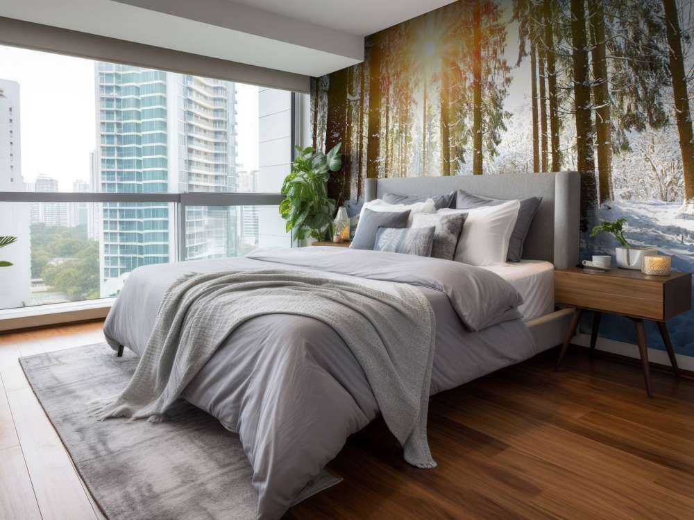 Solljus i vinterskog