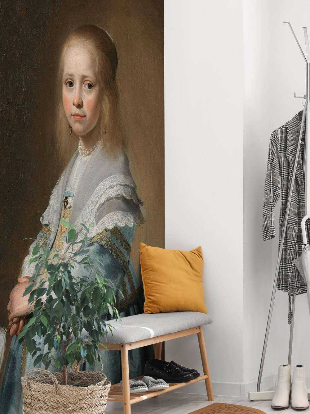 Porträtt av en flicka i blått