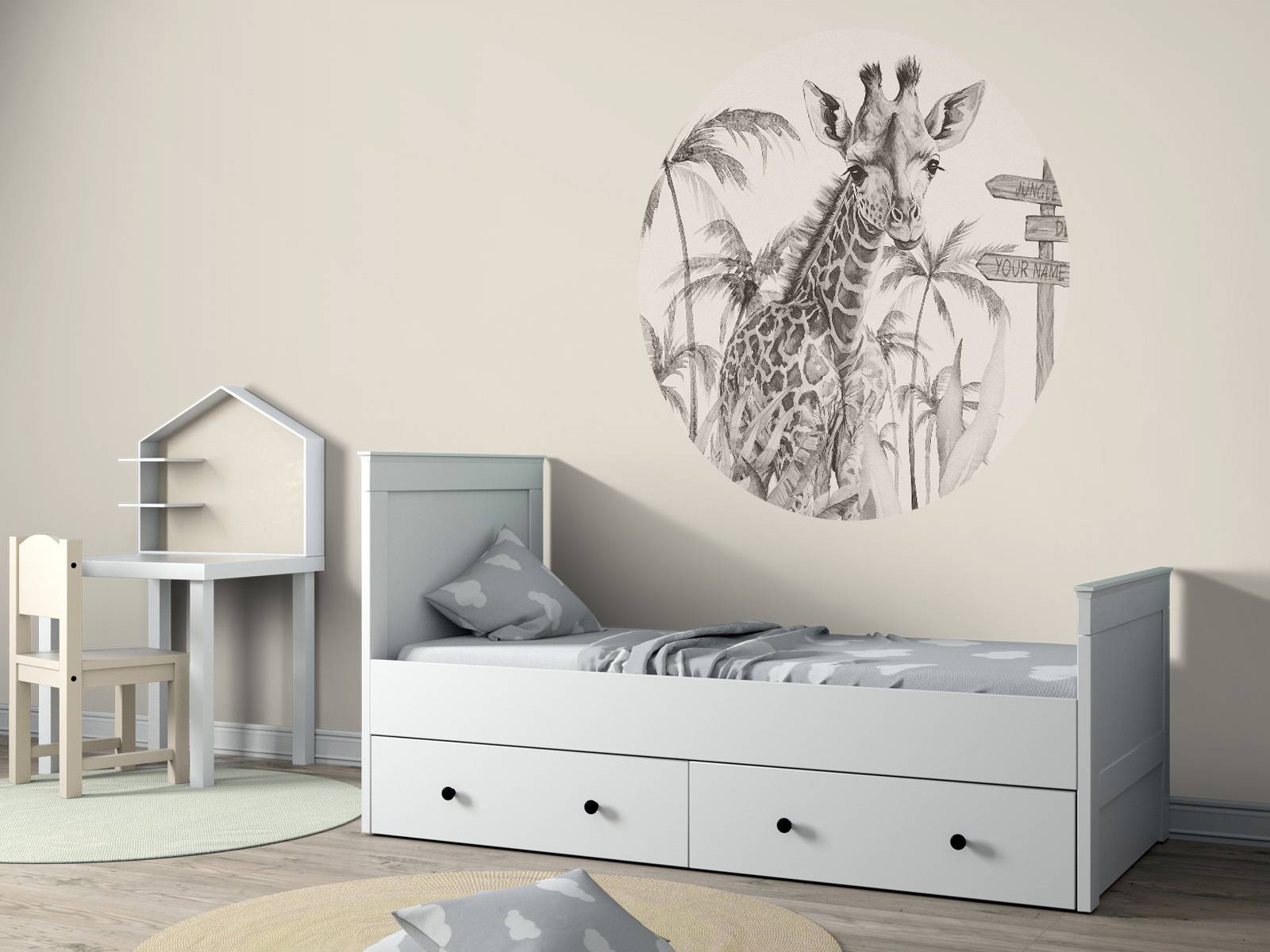 Giraffbebis i djungeln beige