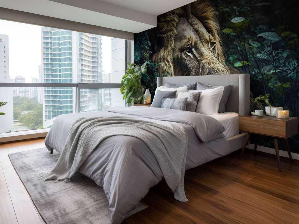 Kung lejon i djungeln