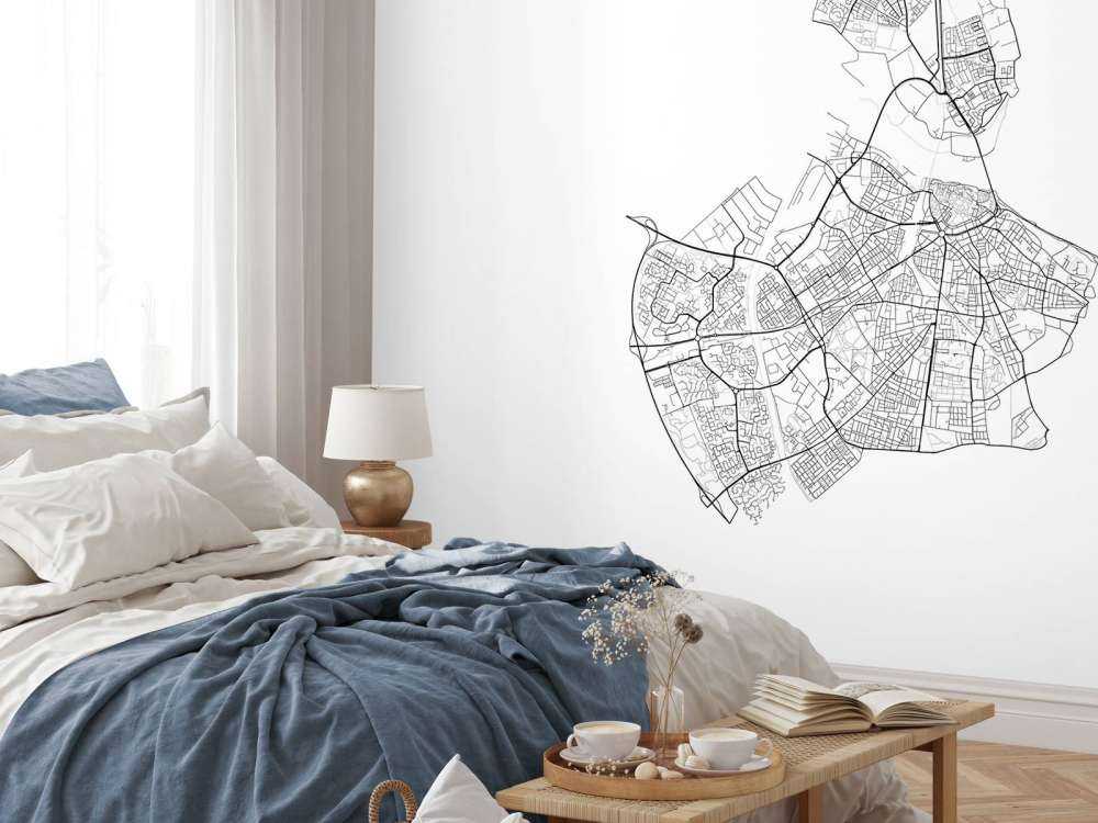 Karta över Nijmegen, vit