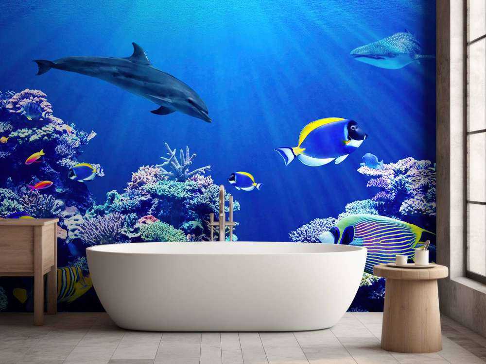 Undervattensvärlden blå