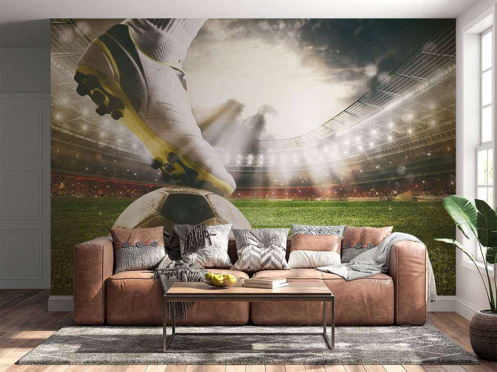 Fotbollspelare på stadion