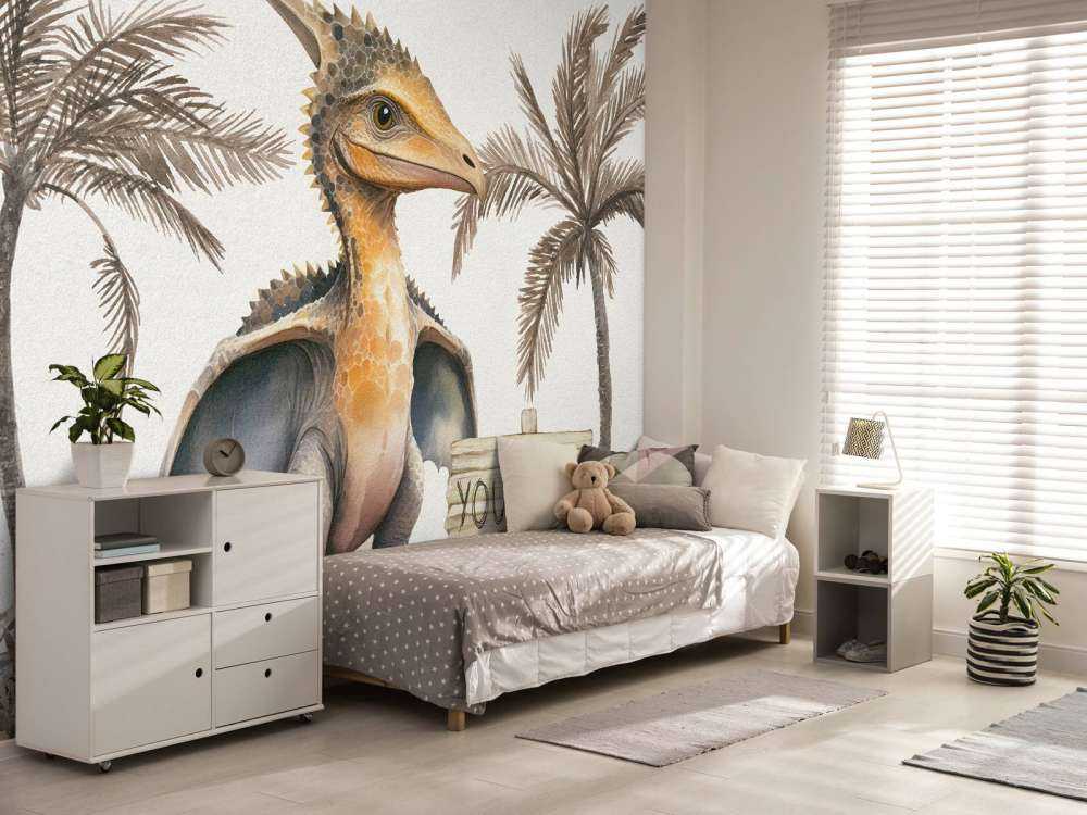 Baby pteranodon i den taupefarvede junglen