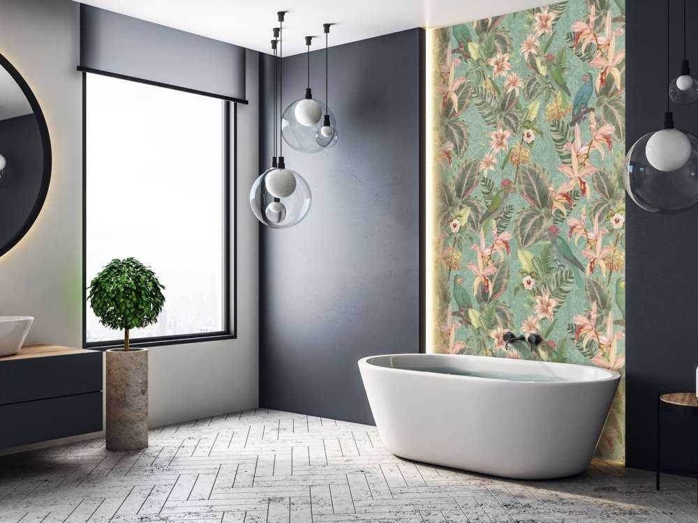 Tropiske junglefugle og papegøjer - mintgrøn