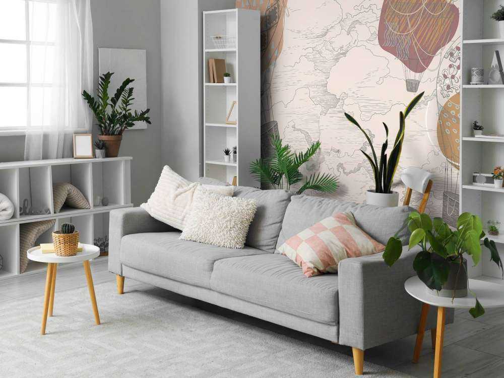 Farvede varmluftballoner