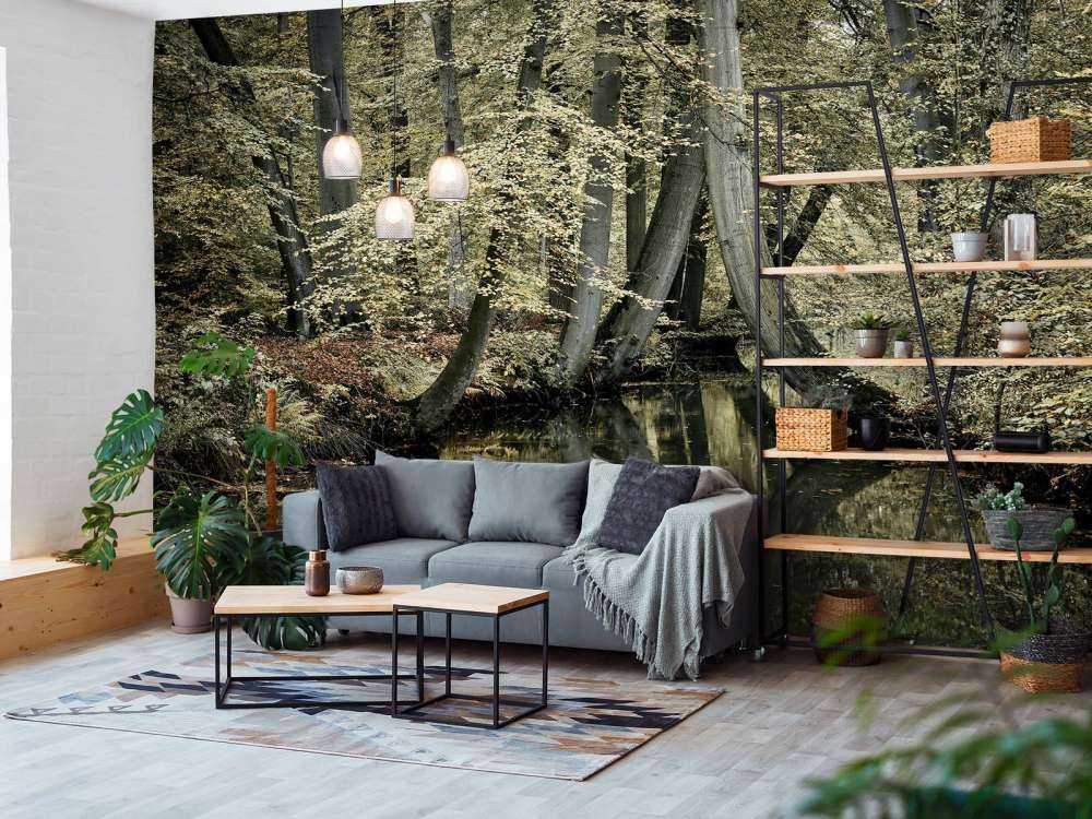 Vandløb med hængende træer