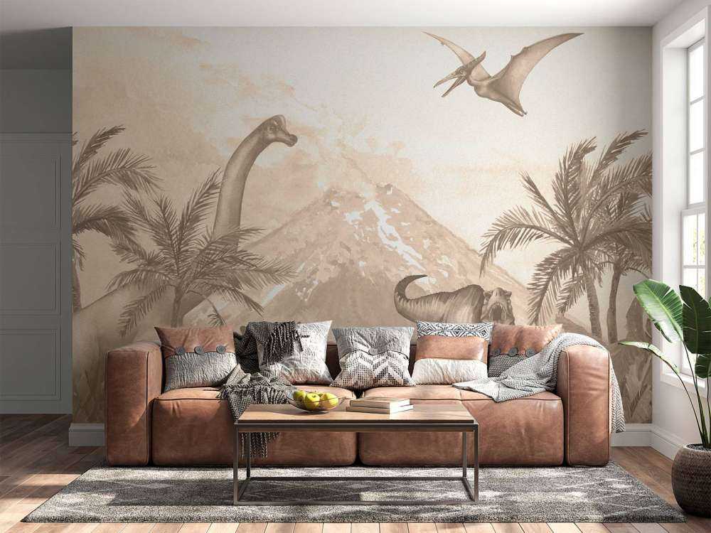Forskellige dinoer i taupe