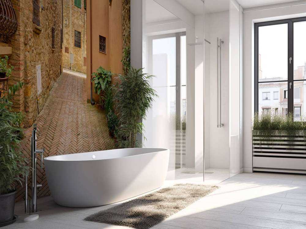 Gade med planter og blomster