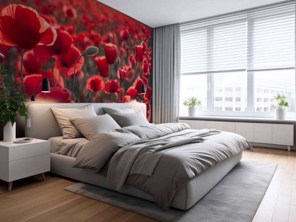 Valmuer i mørk stil