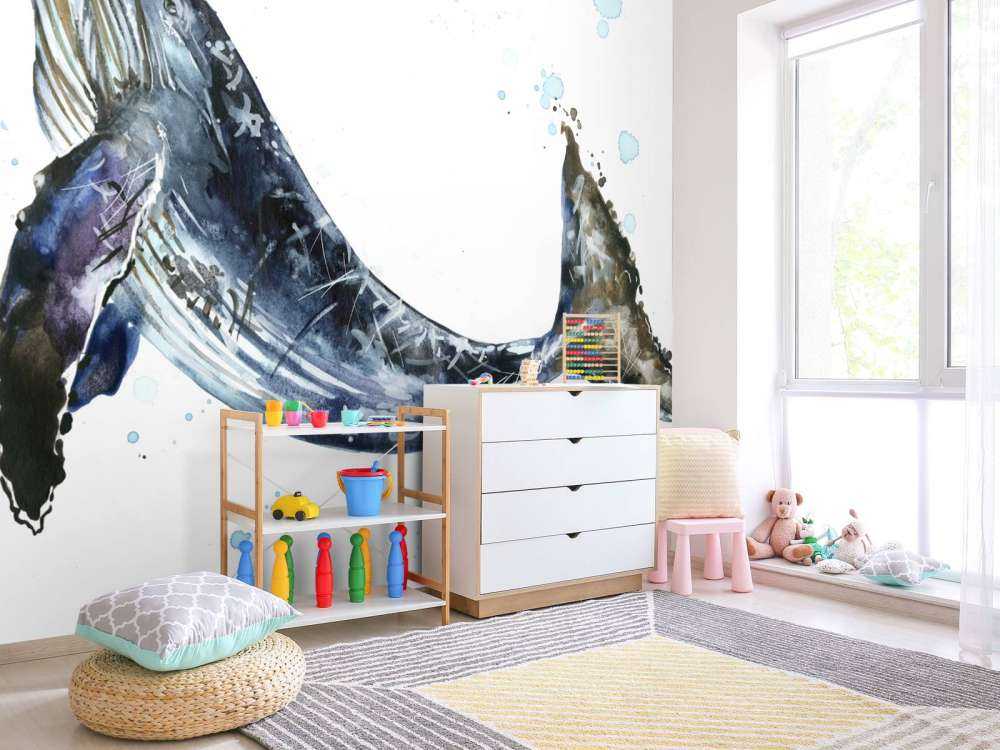 Svømning pdkkelhval med akvarel