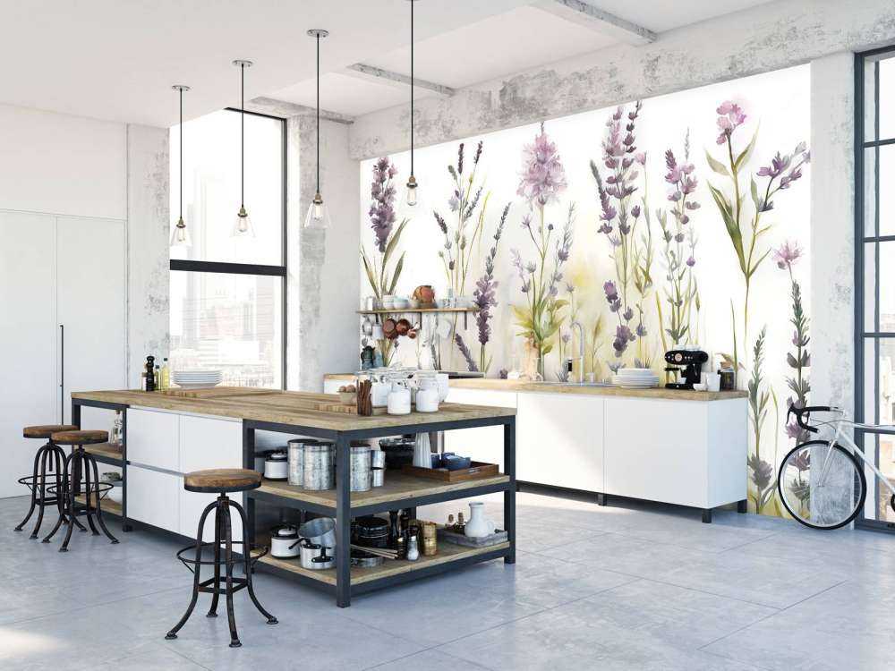 Lavendel Eng Sømløs Varm Beige