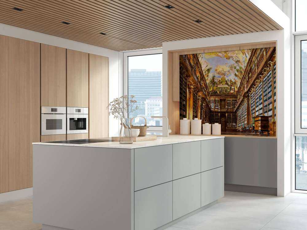 Historisk bibliotek i varmt træ