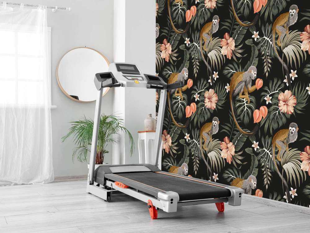 Tropiske blade med aber