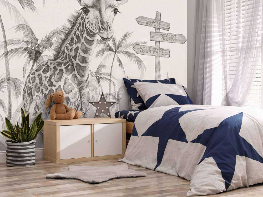 Baby-giraf i junglen beige