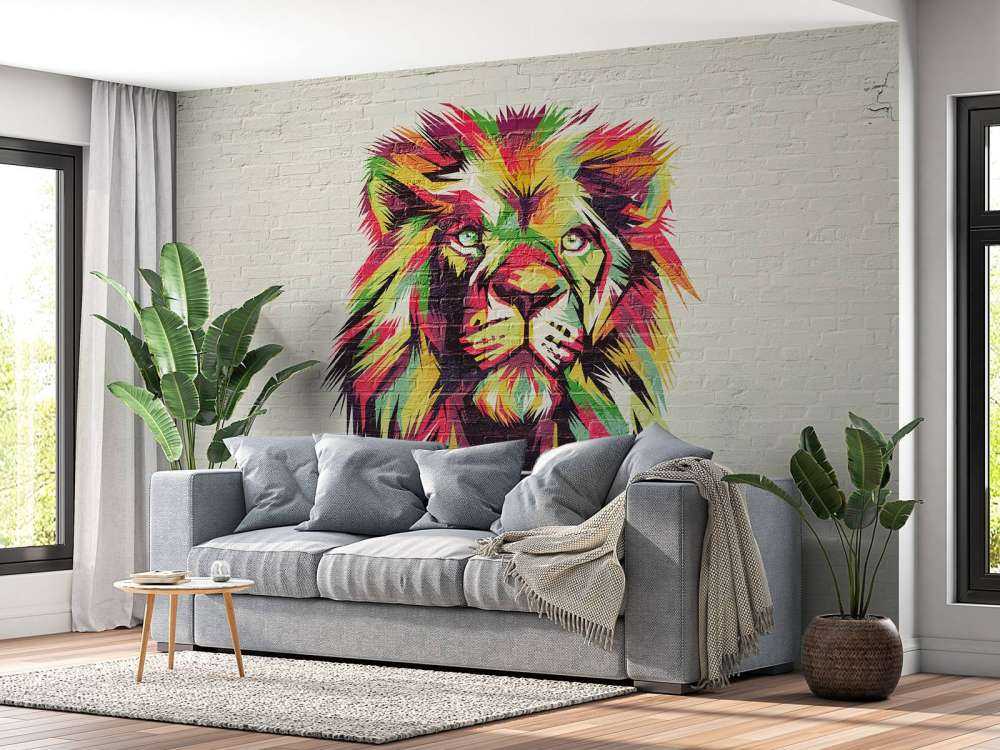Graffiti af en løve