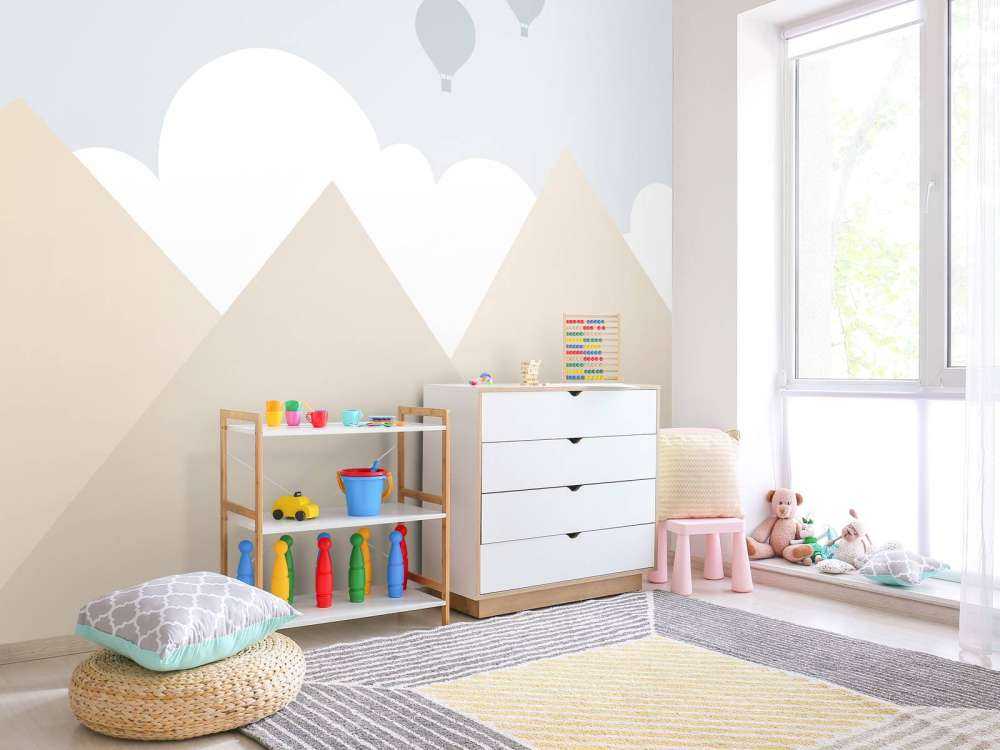 Høje bjerge med luftballoner