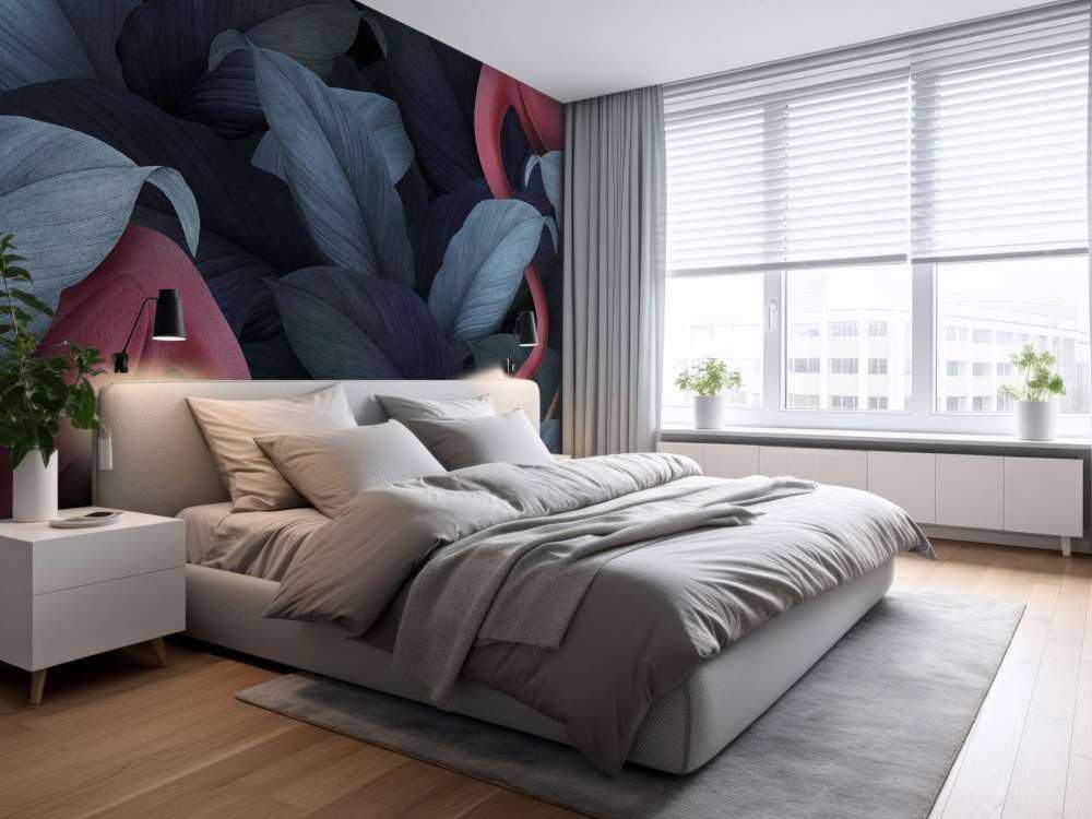 Flamingoer med blader