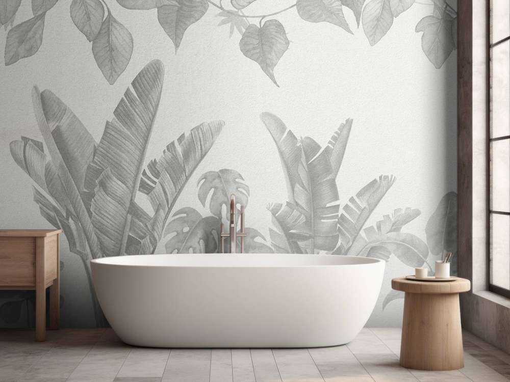 Jungelplanter i gråtoner