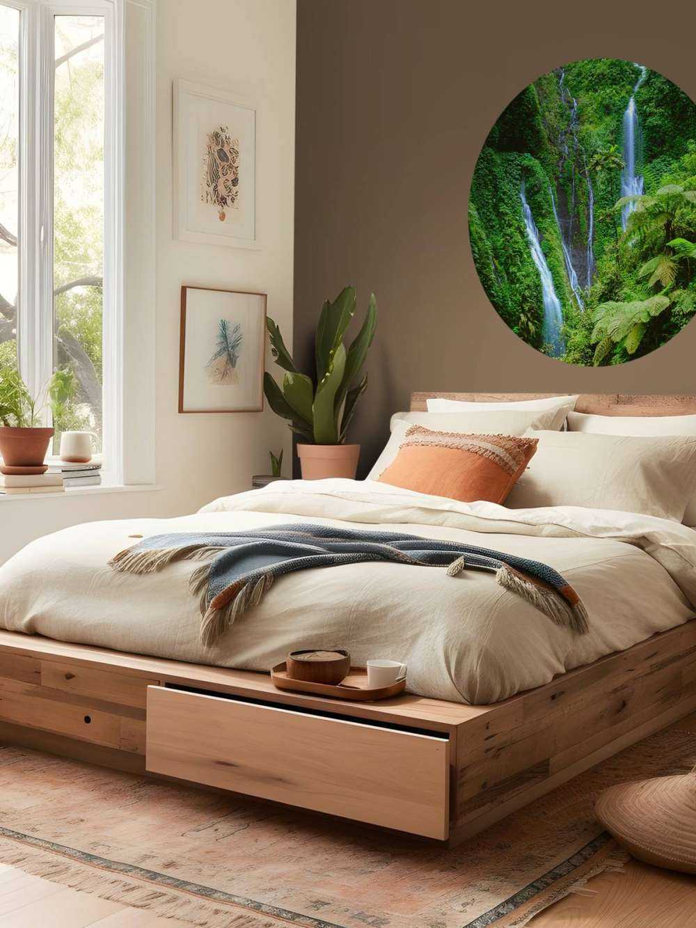 Grønn jungel og fossefall