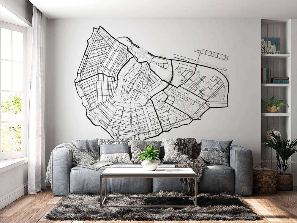 Unikt kart over Amsterdam