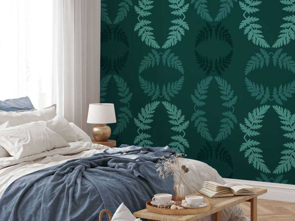 Grønt mønster med kvist av hemlock