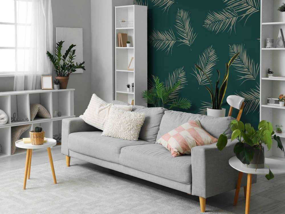 Grønne blader på grønn bakgrunn