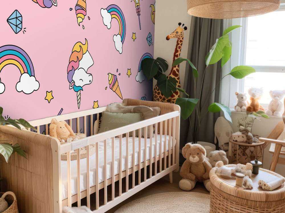 Fargerikt enhjørningsmønster