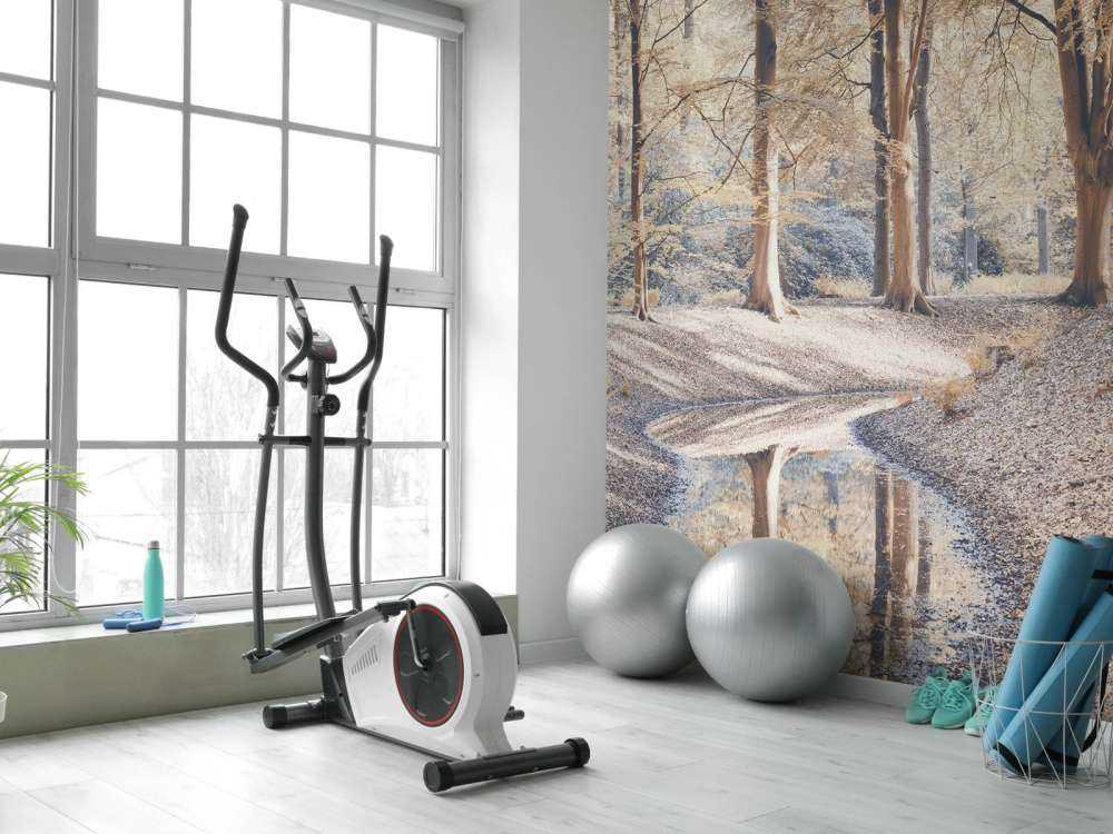 Bekk i skog - pastell