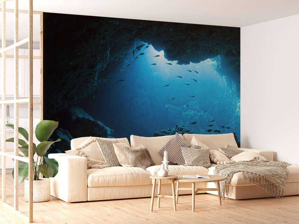 Ubåtgrotte med fisk