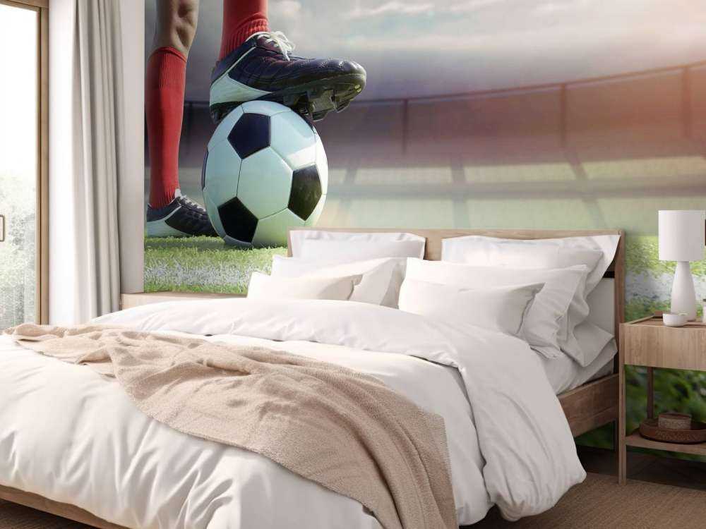 Stadion med fotballspiller