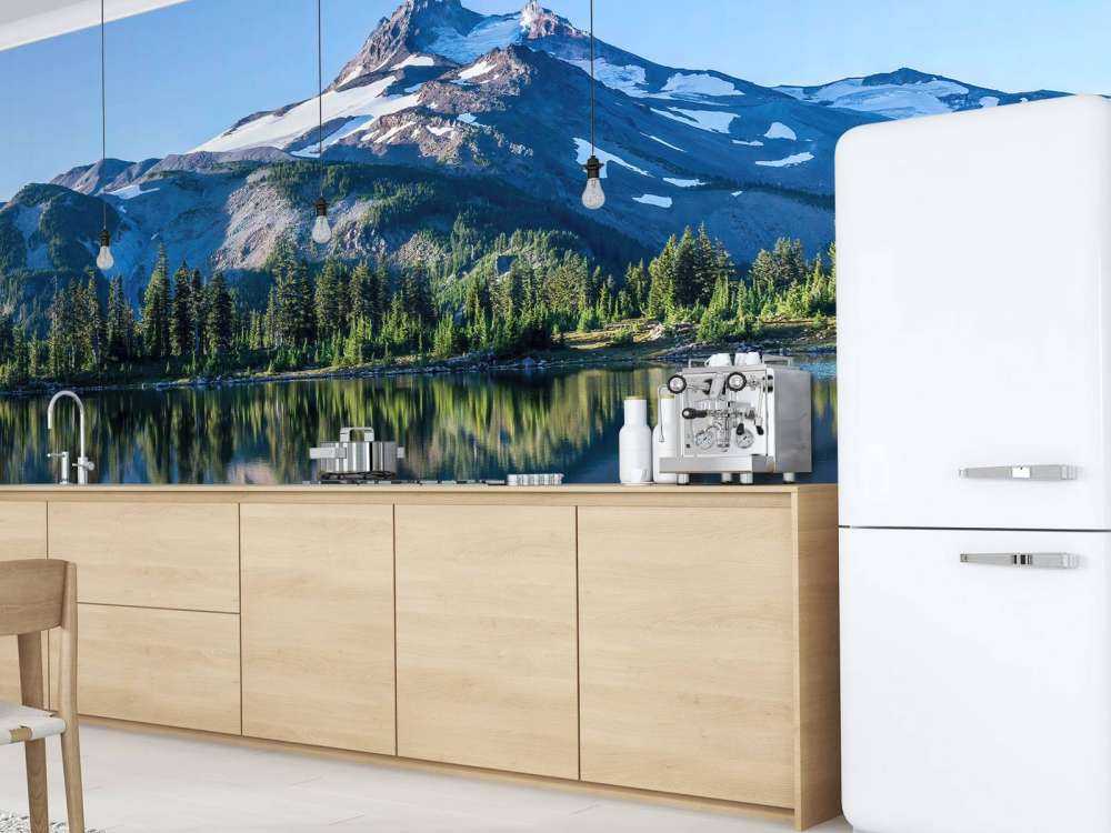 Fototapet fjell av snø