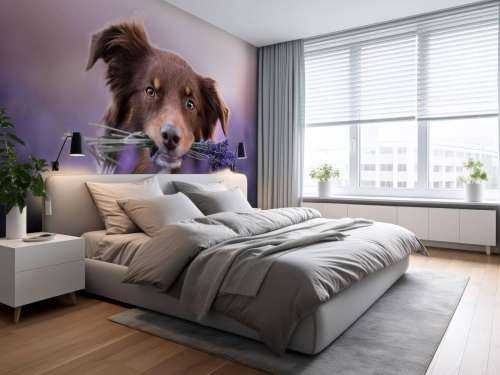 Hund med lavendel