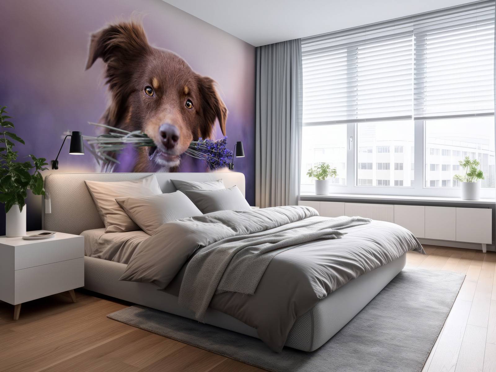 Hund med lavendel
