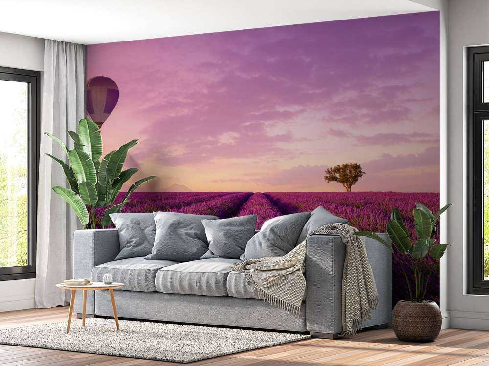 Lavendel felt og luftballon
