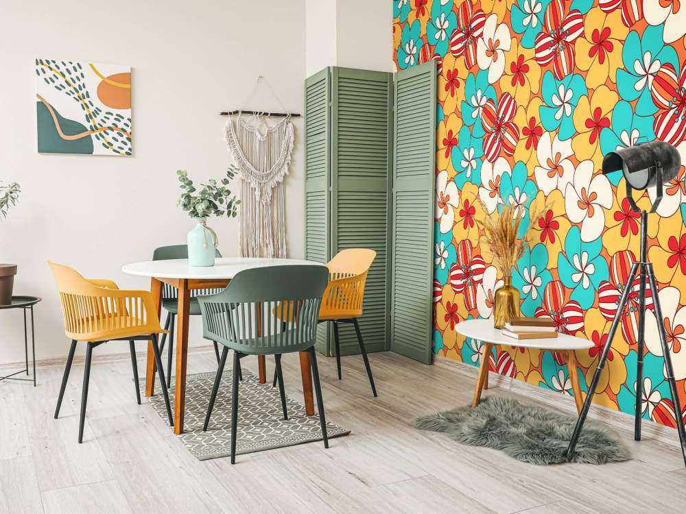 Farverige vintage blomster
