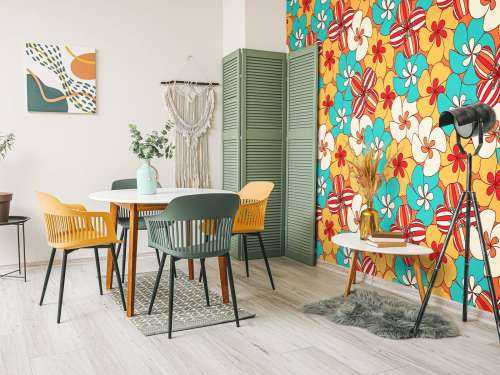 Farverige vintage blomster