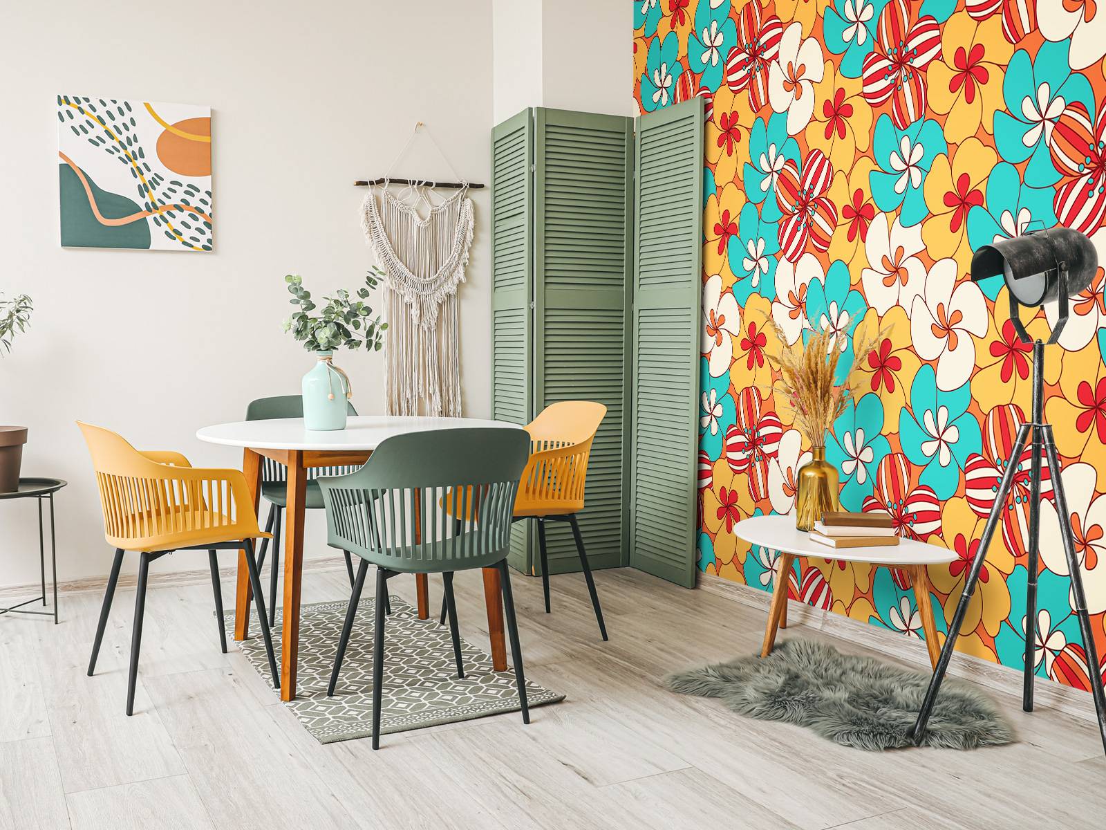 Farverige vintage blomster