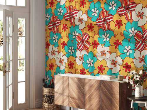 Farverige vintage blomster