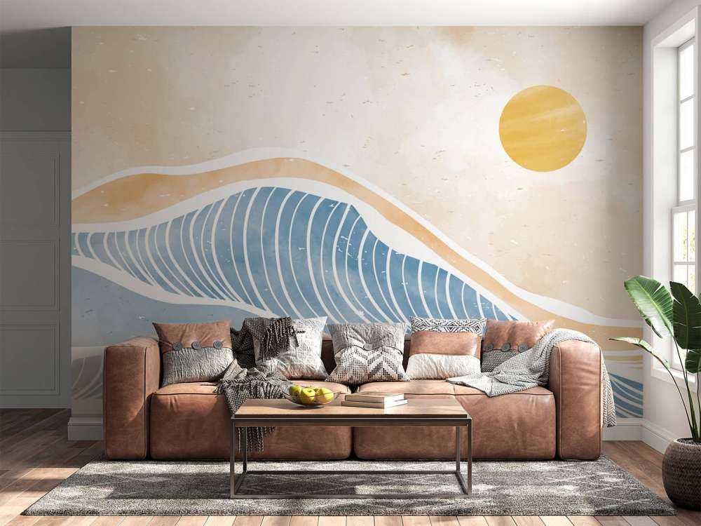 Blå bølger til solen