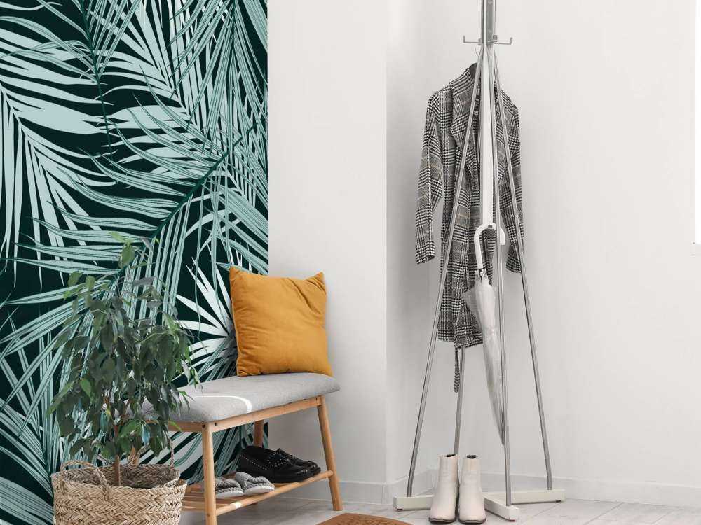 Tropiske blade sort baggrund