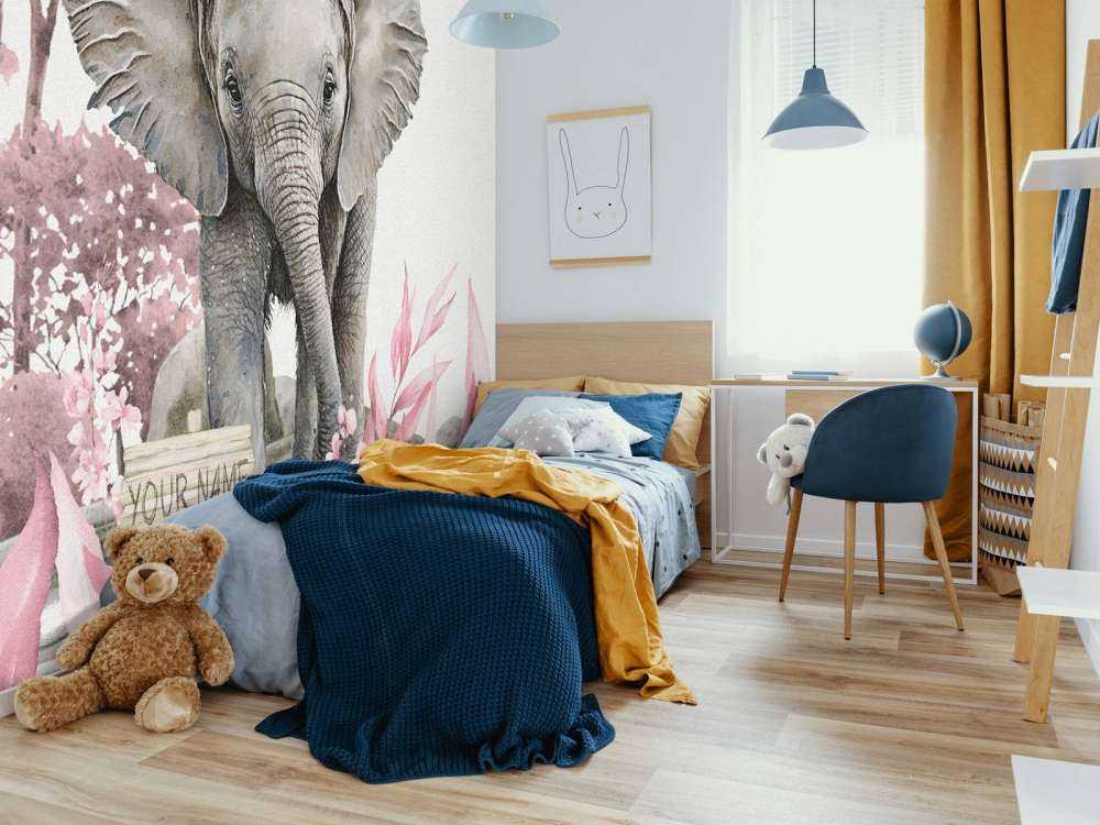 Elefant i junglen lyserød