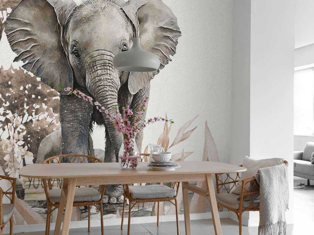 Elefant i junglen taupe