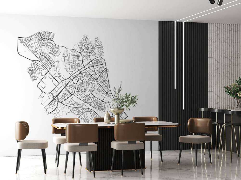 Kort over Zwolle, hvid