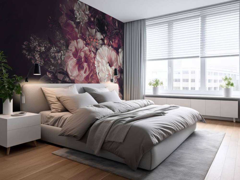 Bouquet med lilla rød