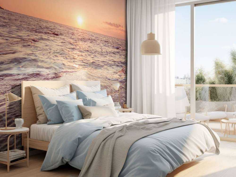 Solnedgang på stranden