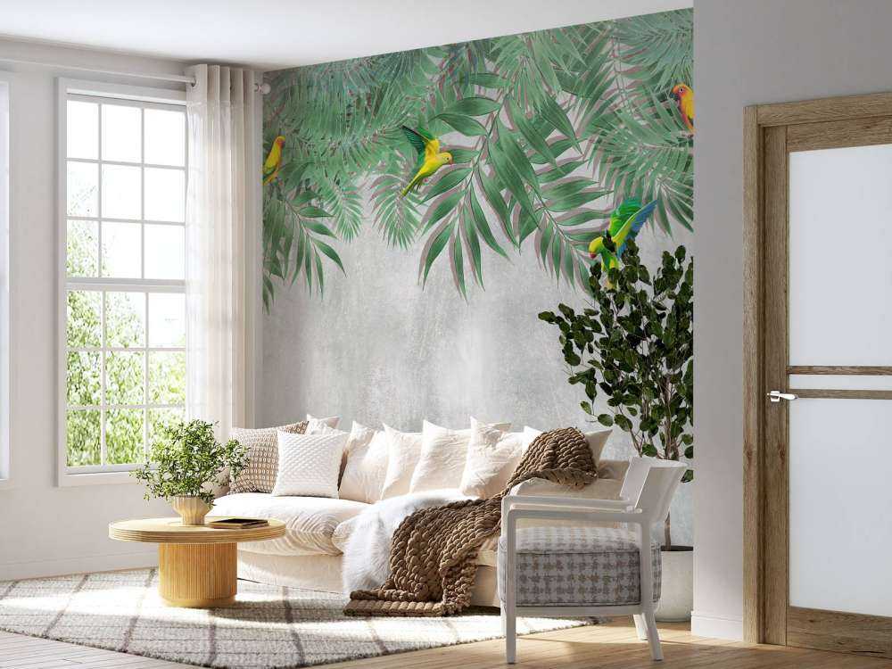 Tropiske blade og parakitter