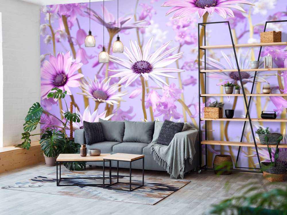 Farverige lilla blomster