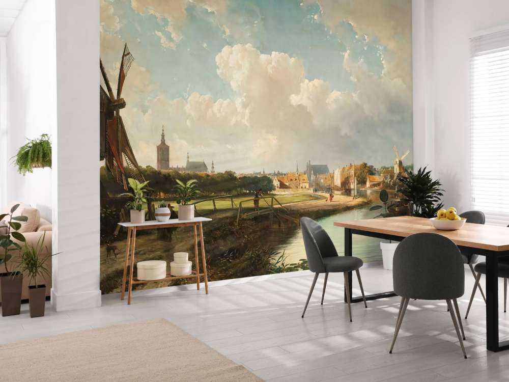 Udsigt over Haag fra Delft-kanalen i det syttende århundrøde